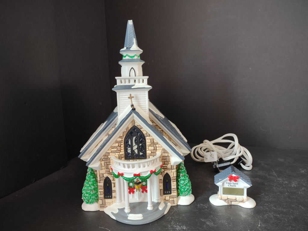 Vintage Christmas Dep 56 Snow Village Holy Spirit Church IMPERFECT (lot 3470)