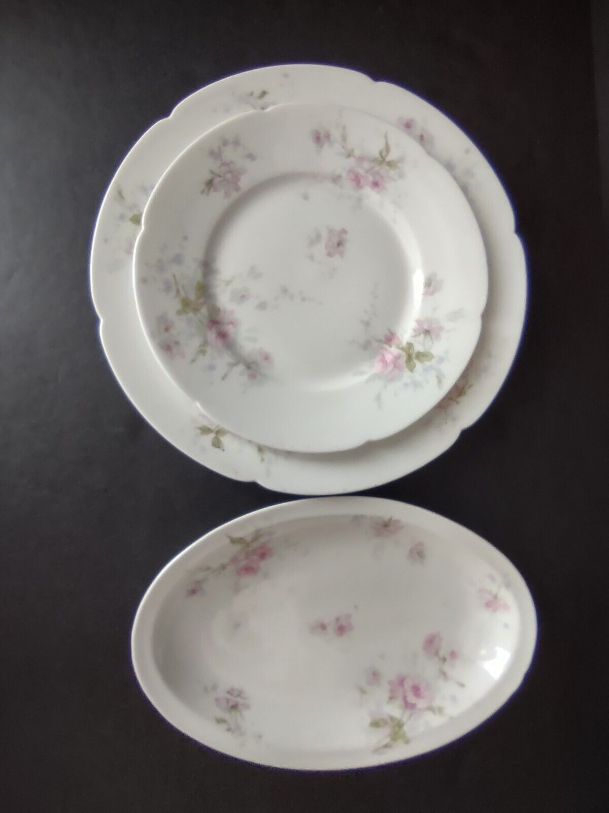 Haviland Limoges France Dinner Luncheon Plate Serving Platter Rose (lot 742)