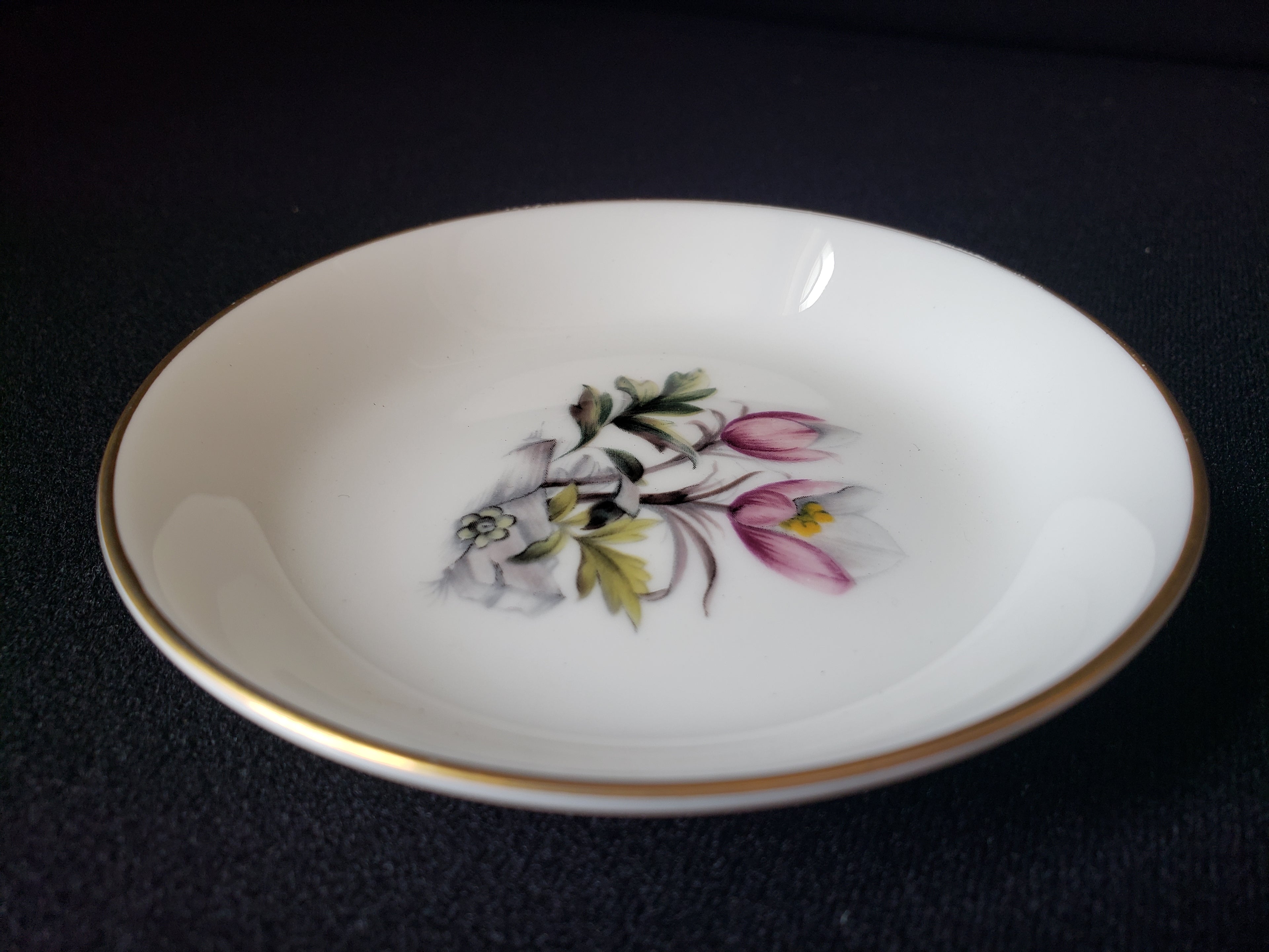 Vintage Royal Worcester Spring Flower Coaster Fine China Small Dish 4" (lot 2067)