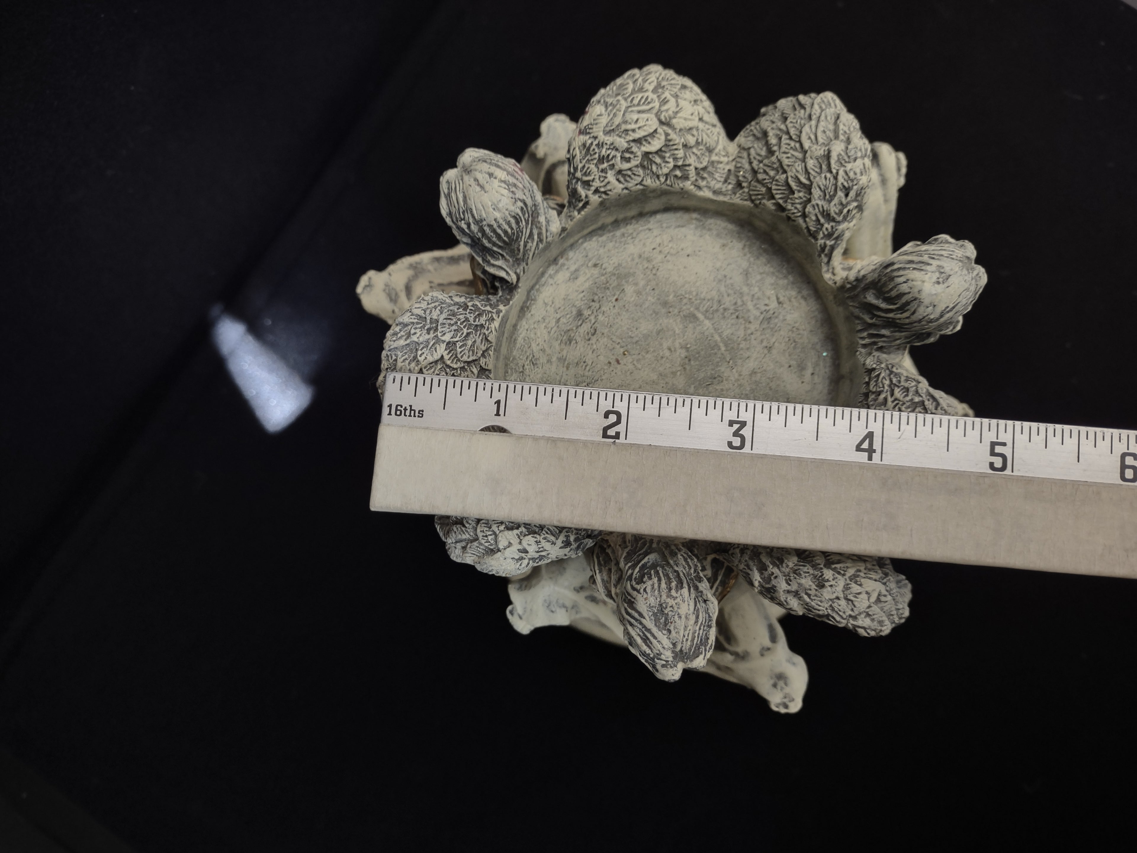 Angel Pillar Candle Stand Peace Love Joy (lot 1699)
