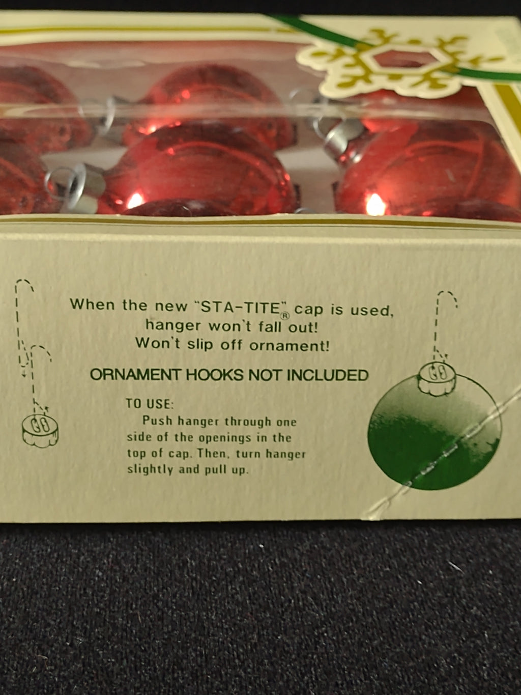 Vintage Christmas Pyramid Red Glass Ornaments 15 Original Box (Lot 4623)