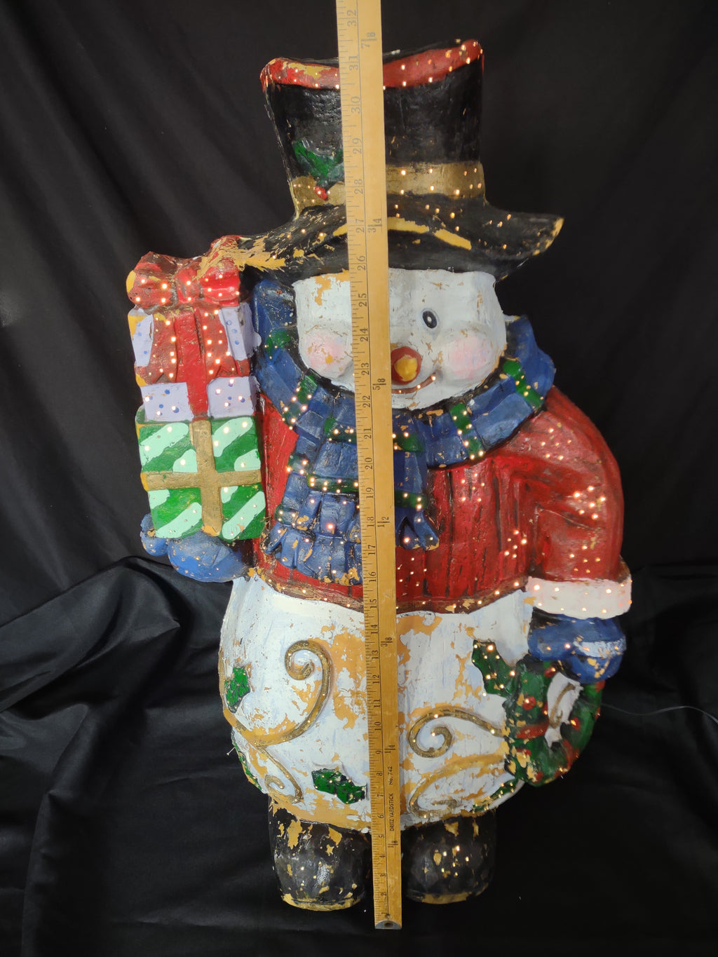 Vintage Fiber Optic Christmas Snowman Outdoor 32" (lot 3172c)