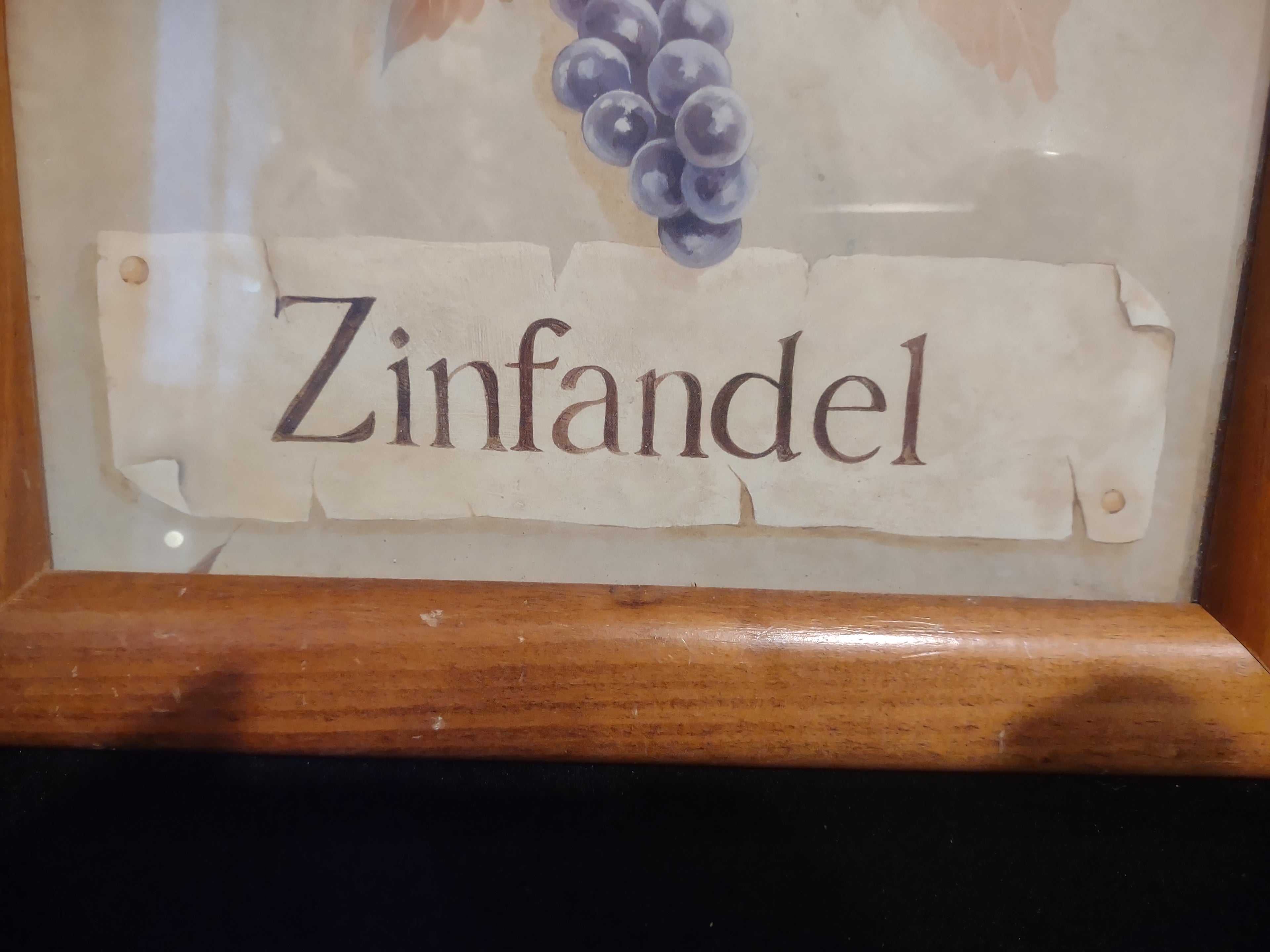 Zinfandel Grape Picture Wooden Frame (lot 2508c)