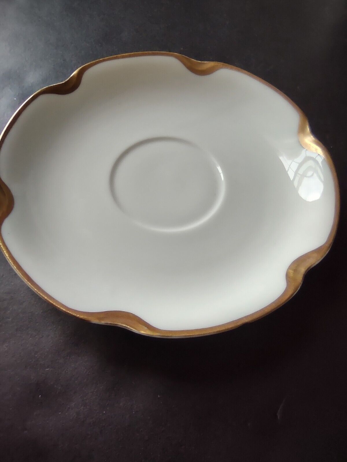 Haviland Limoges Silver Anniversary Gold Trim Saucer Plate 5-3/8" (lot 661)