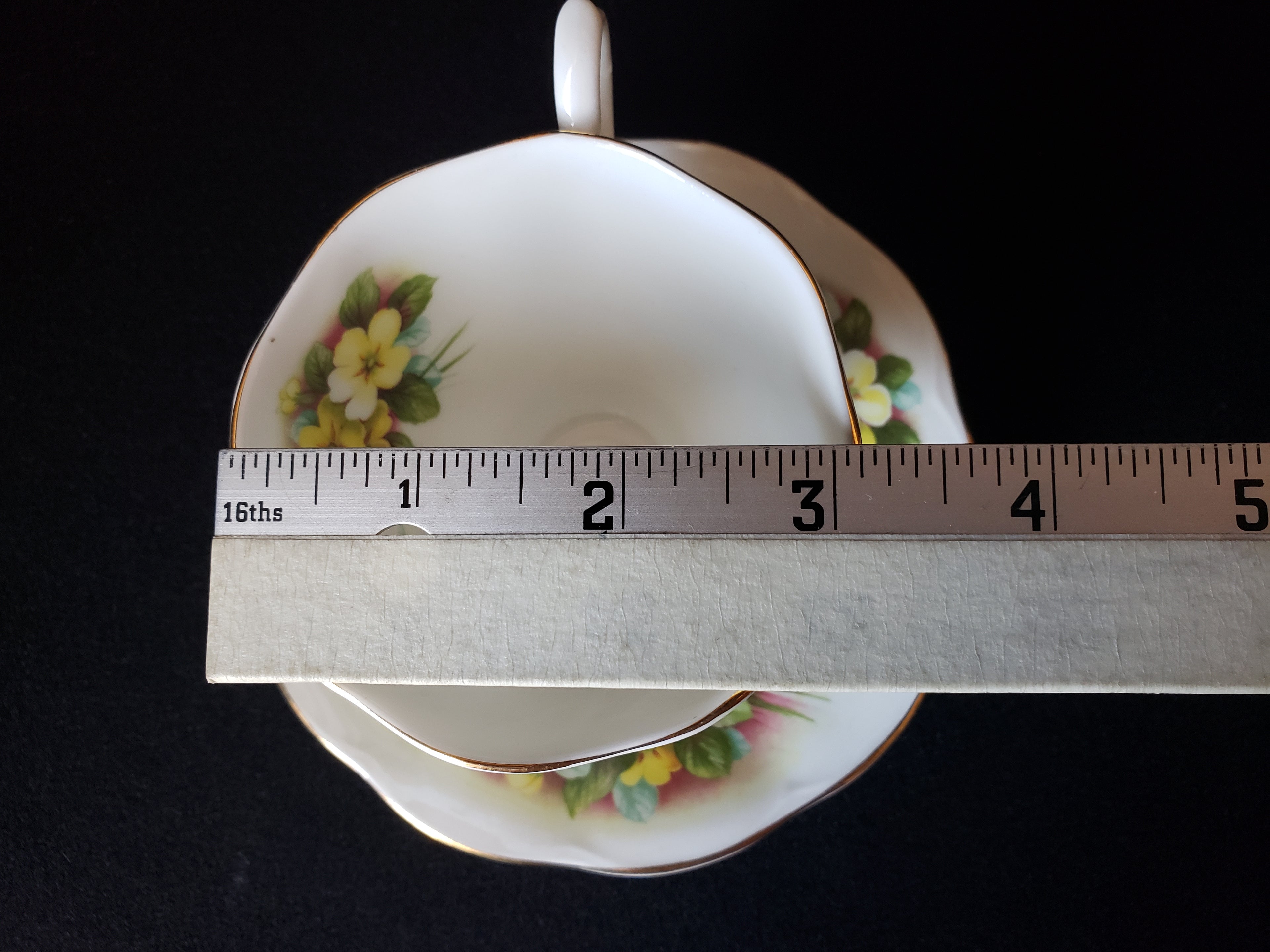 Vintage Royal Albert Floral Primula Demitasse Cup with Saucer (lot 2037)
