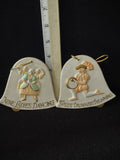 Six Ceramic Ornaments 12 Days Of Christmas Reversible (Lot 4159)