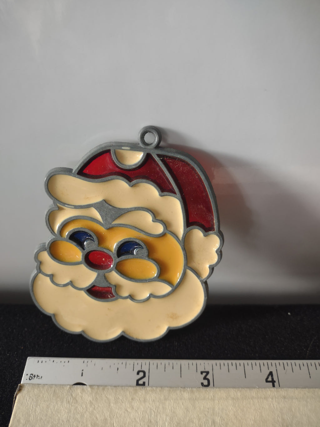 Vintage Christmas Tree Santa Wreath Bell Stained Glass Ornaments (Lot 4625)