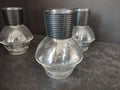 Vintage 9 x Hottle Carafe Clear Glass NO Lid Glasbake Black Neck (lot 5316)