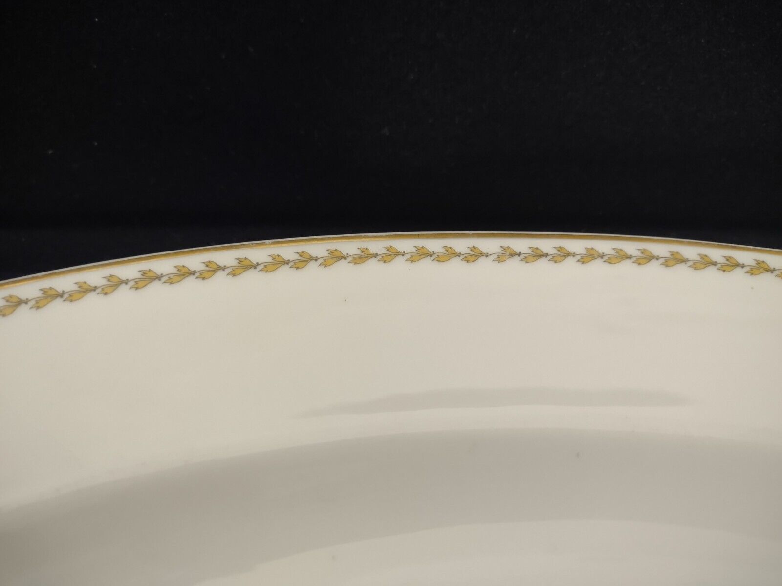Noritake Yellow Laurel Band Oval Serving Plate S 792A Dish Gold Trim (lot 327)