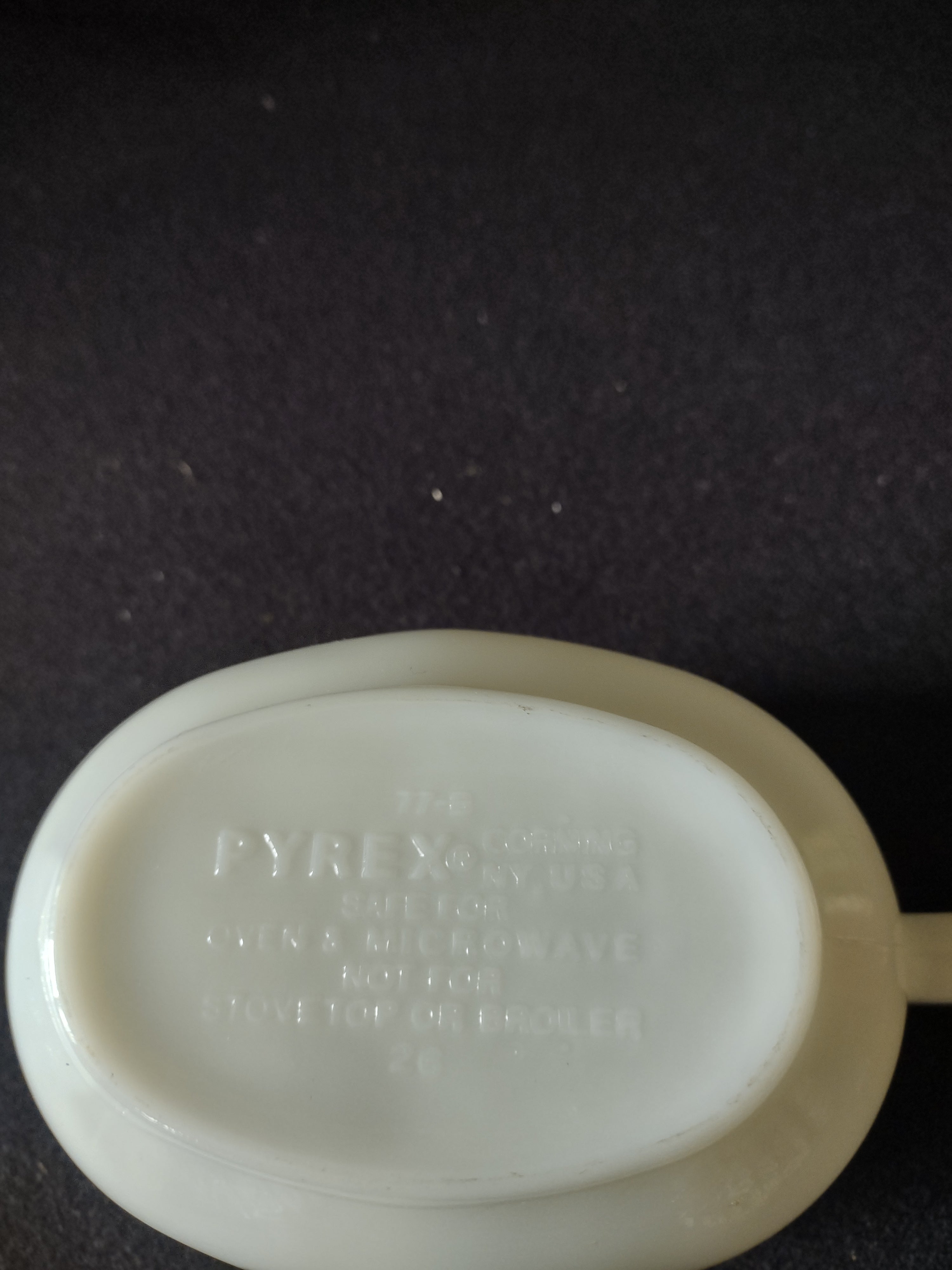 Vintage Milk Glass Pyrex Gravy Boat Woodland Brown Flowers (Lot 5242)