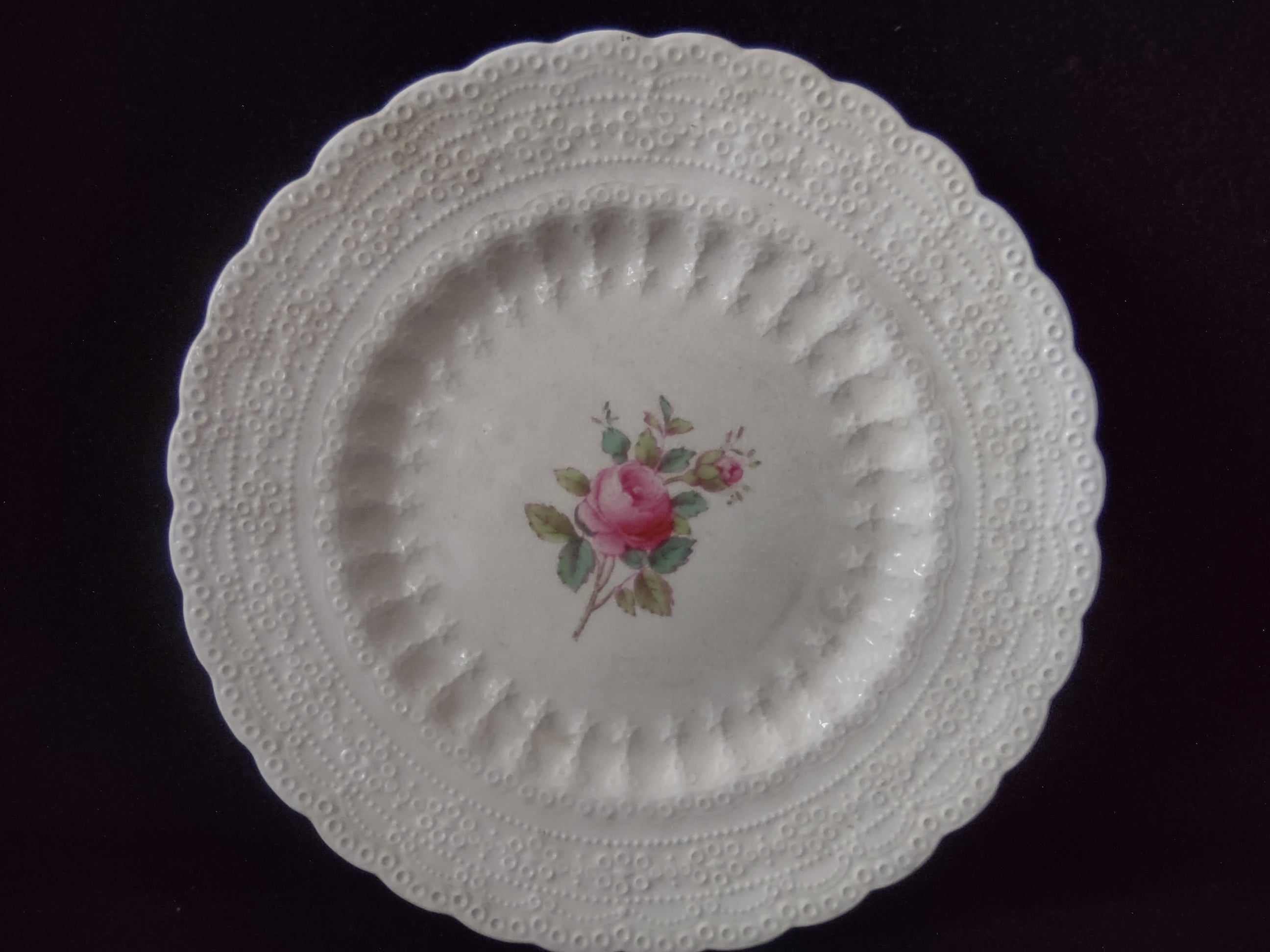 Vintage Spode Jewel Billingsley Rose Small Plate Brown Stamp Ironstone (lot5834)
