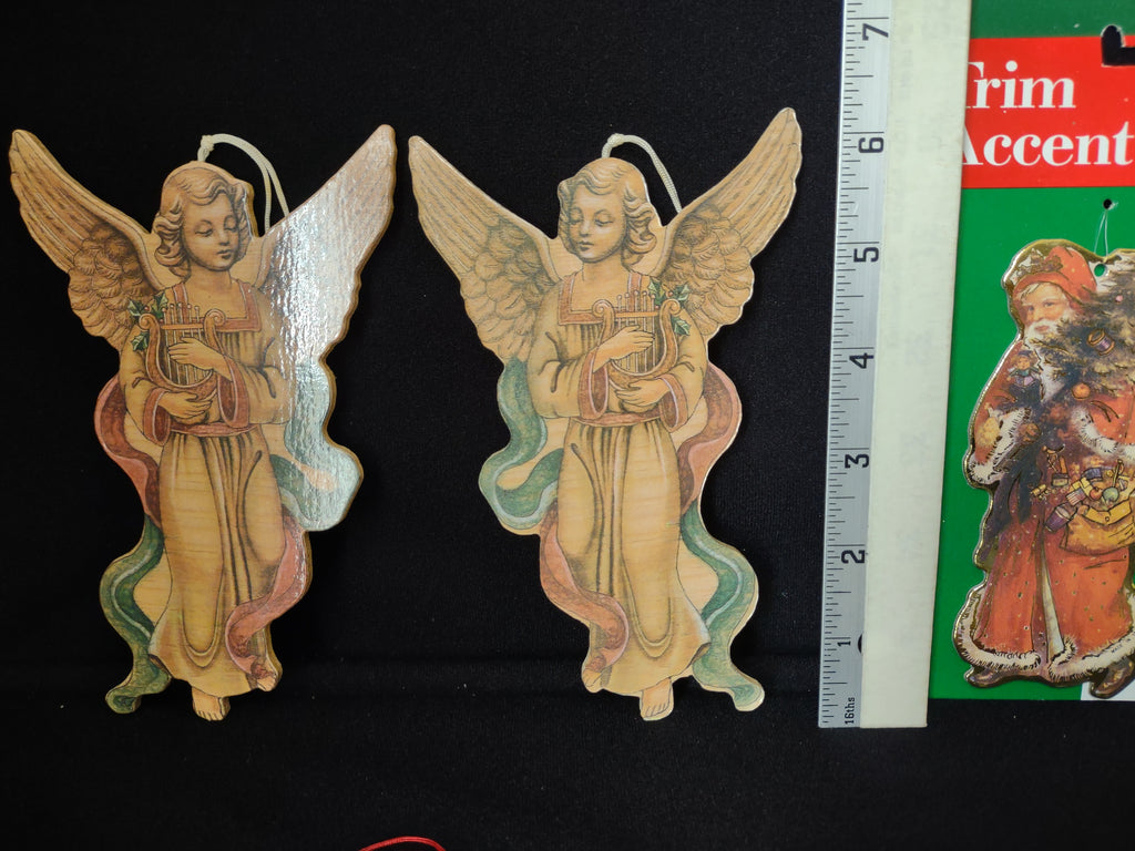 Set of 8 Christmas Ornament Angels Velvetouch (lot 1760)