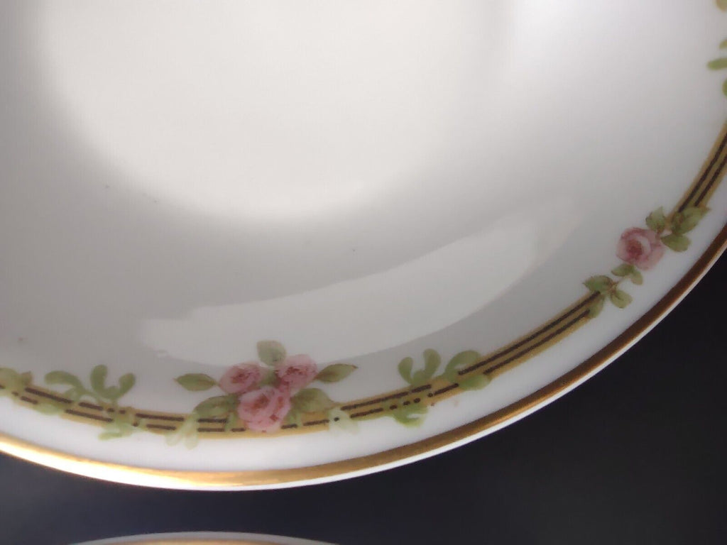 Haviland Limoges Schleiger 625 A Red Rose 6 x Coupe Salad Plate 7-1/2" (lot 537)