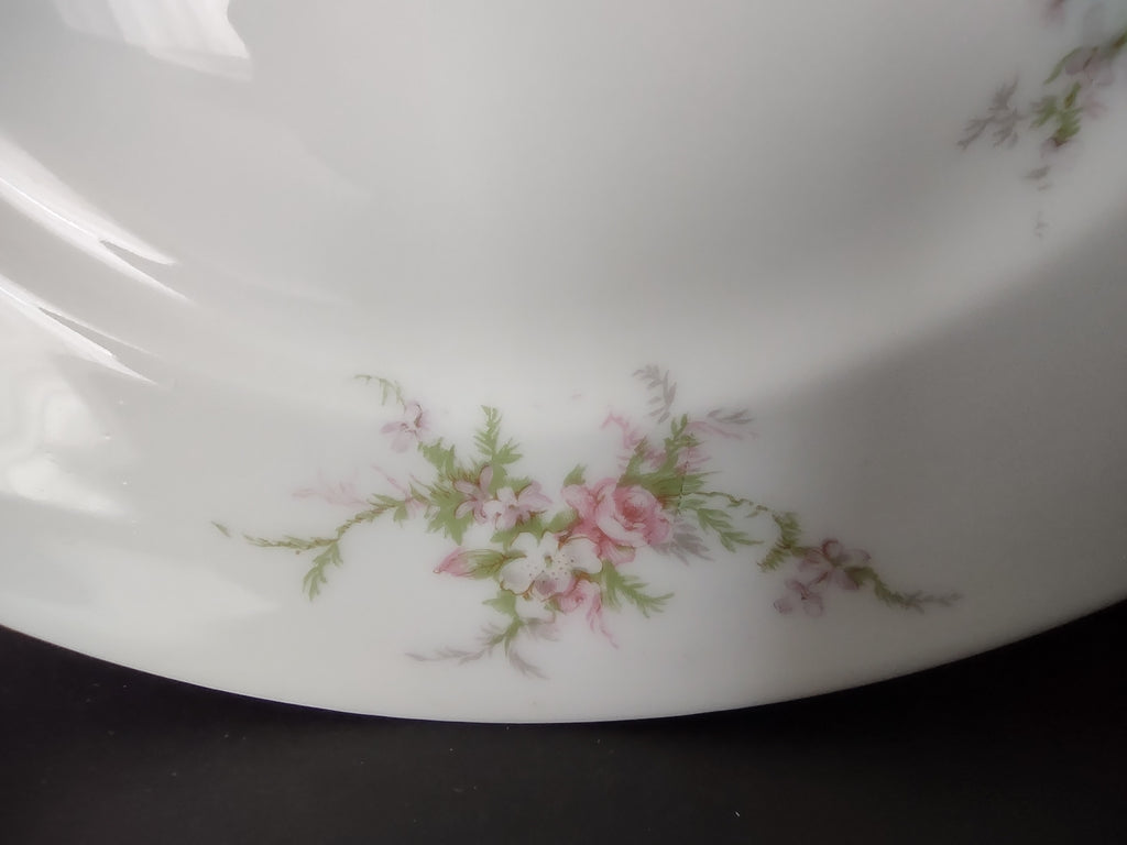 Haviland Limoges 2 x Dessert/Salad Plate Pink White Cabbage Rose Moss (lot 903)