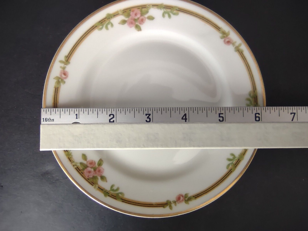 Haviland Limoges Schleiger 625 A Red Rose 2 x Bread Butter Plate 6-1/4" (lot 538