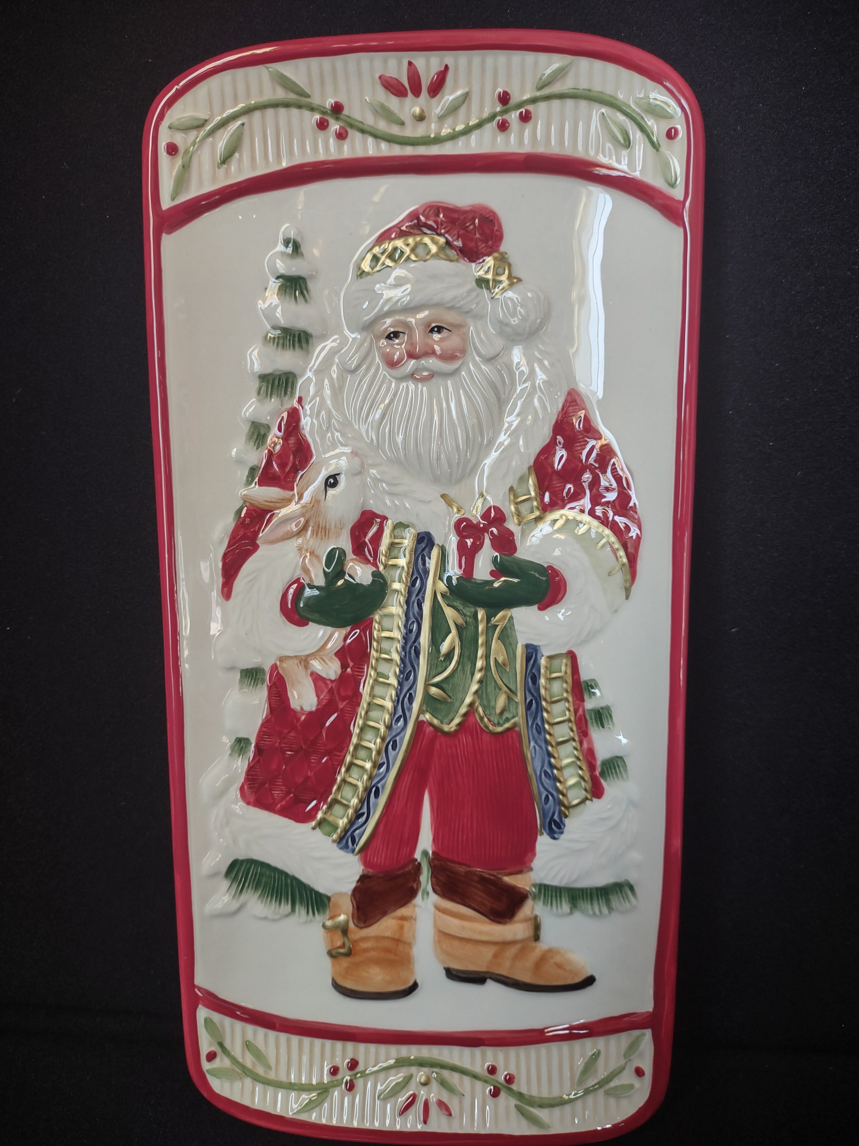 Fitz and Floyd Holiday Christmas Snack Therapy Snowman Server (lot 1532)