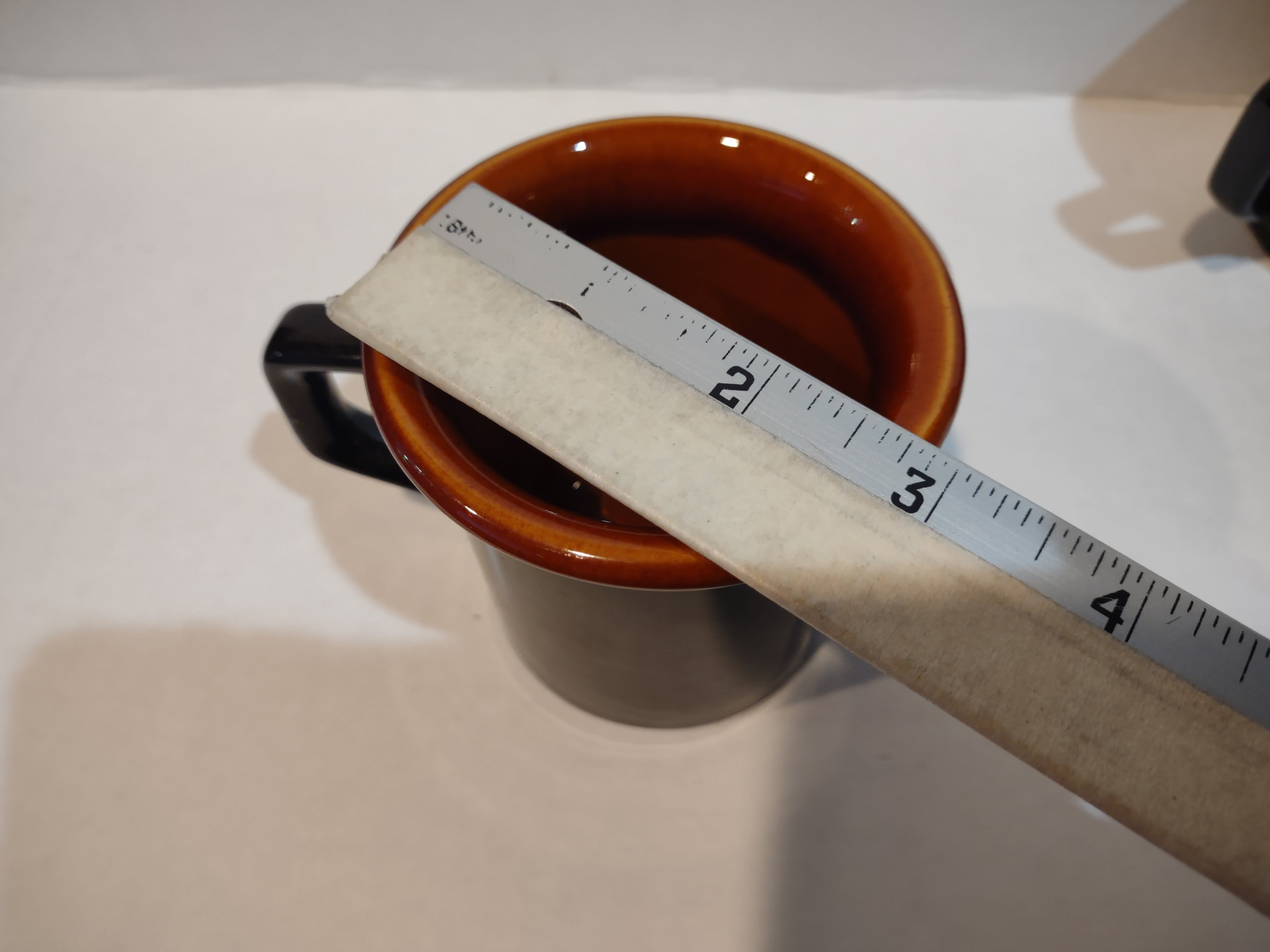 Vintage MCM Ironstone Amber Octagon Teacup Mug x 3 Rustic USA (lot 5009)