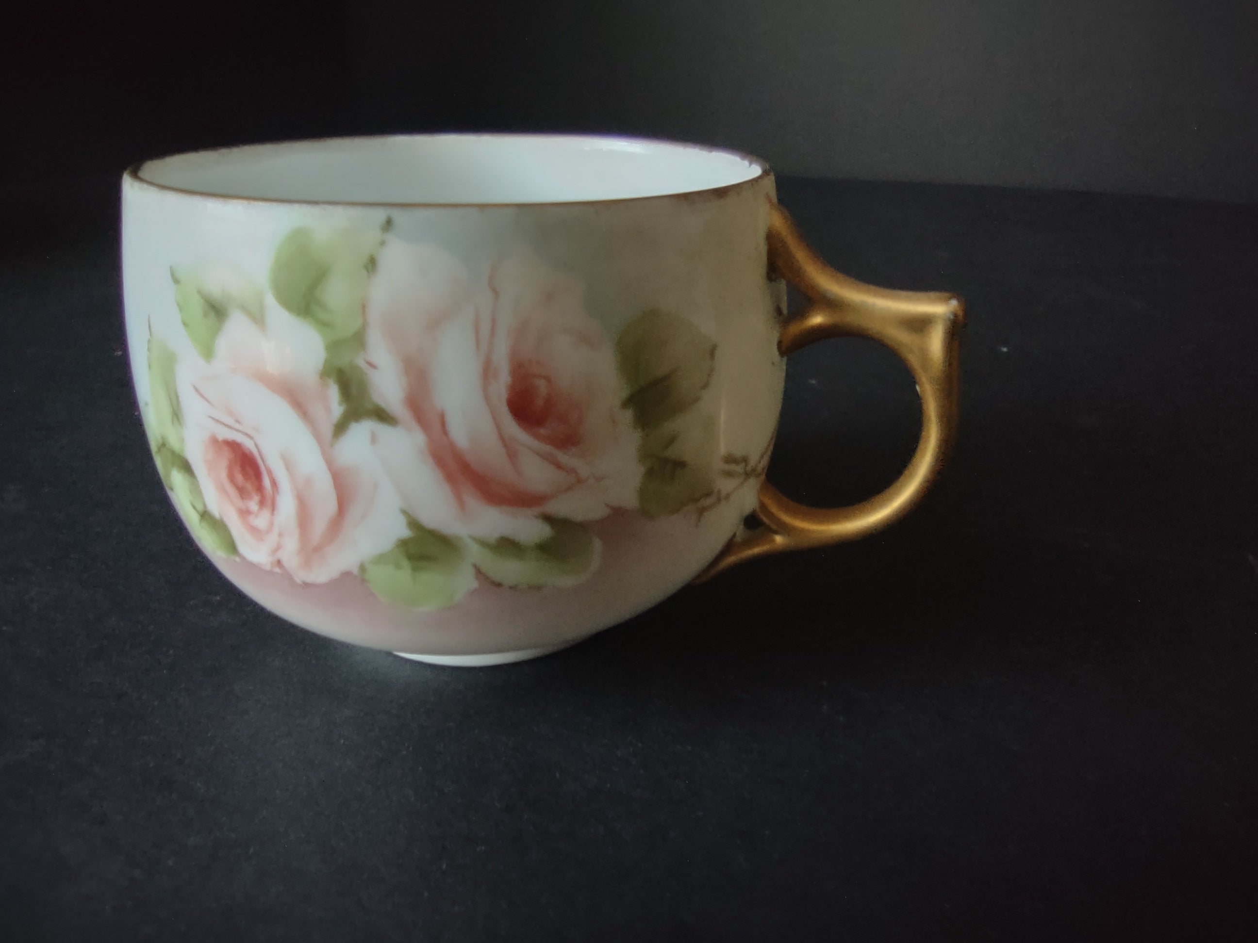 AK Limoges Porcelain Roses Cup ONLY (lot 1077)