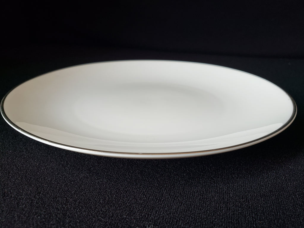 Vintage Royal Worcester White Silver Trim Salad or Luncheon Plate 8" (lot 2112)
