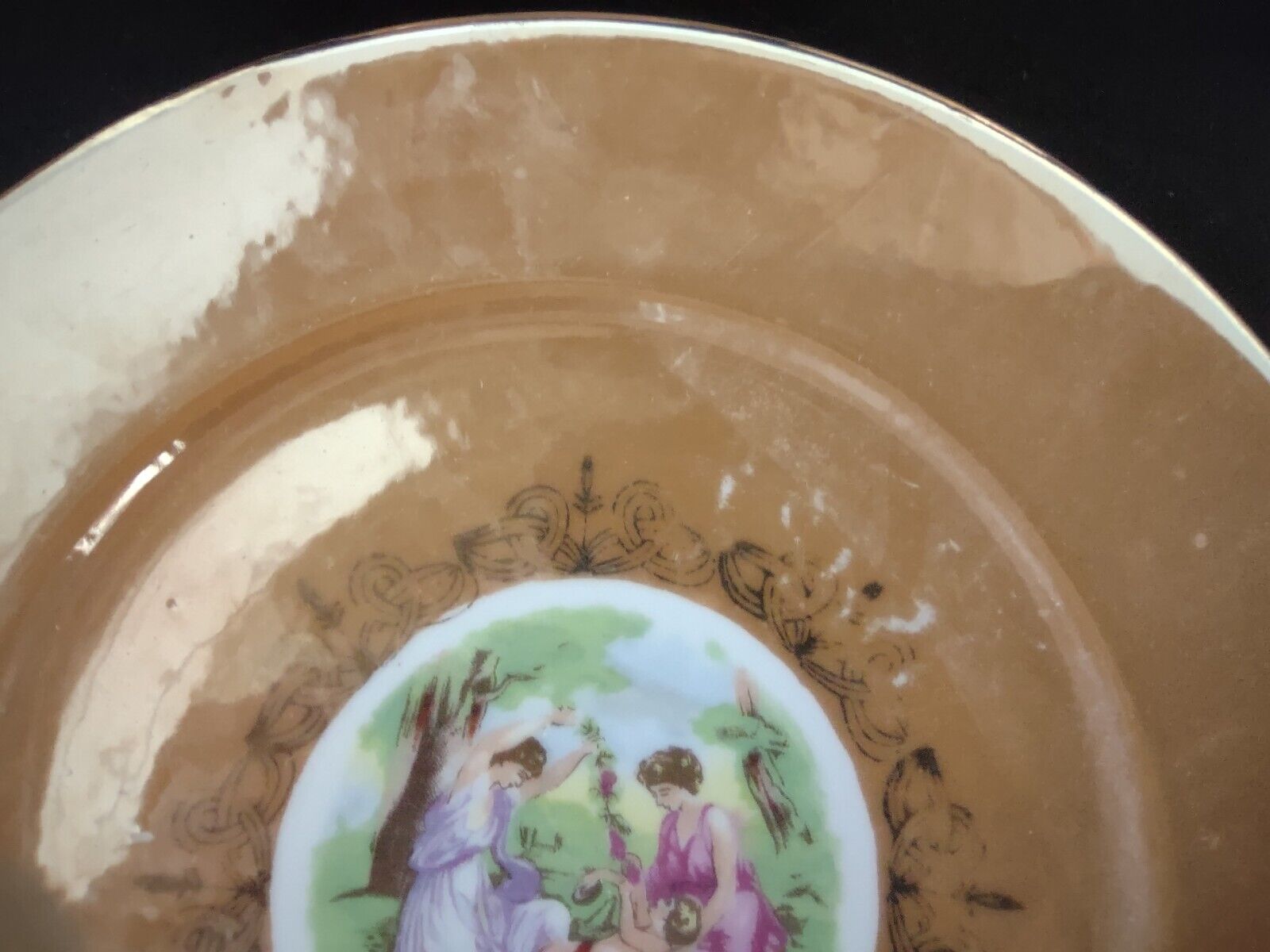 Set of 6 Japan Handpainted Lusterware Plates 7-1/4" (lot 477