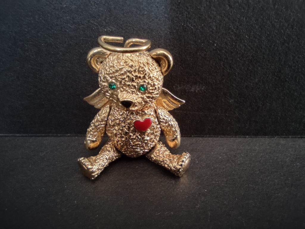 Vintage Articulated Batya Golden Bear Pin Moving Legs Arms Jewelry (lot 4400)