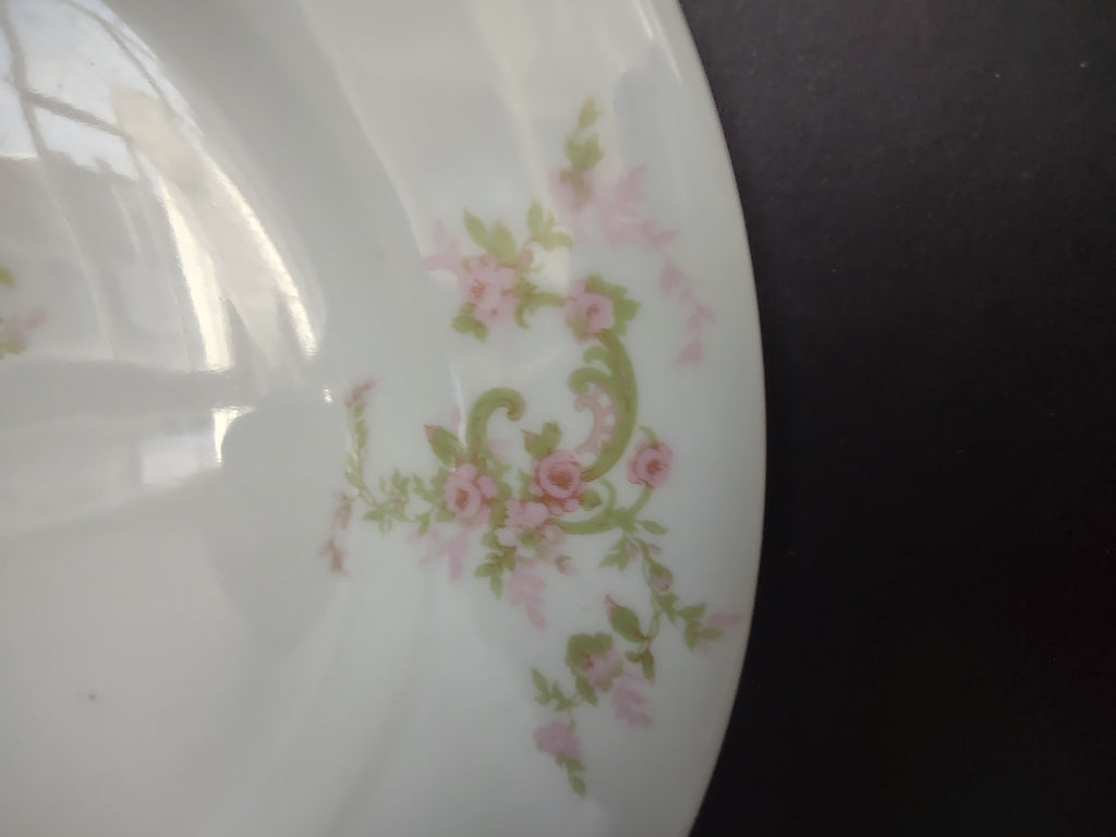 Haviland Limoges Dinner Plate Pink Rose Green Ribbon (lot 890)