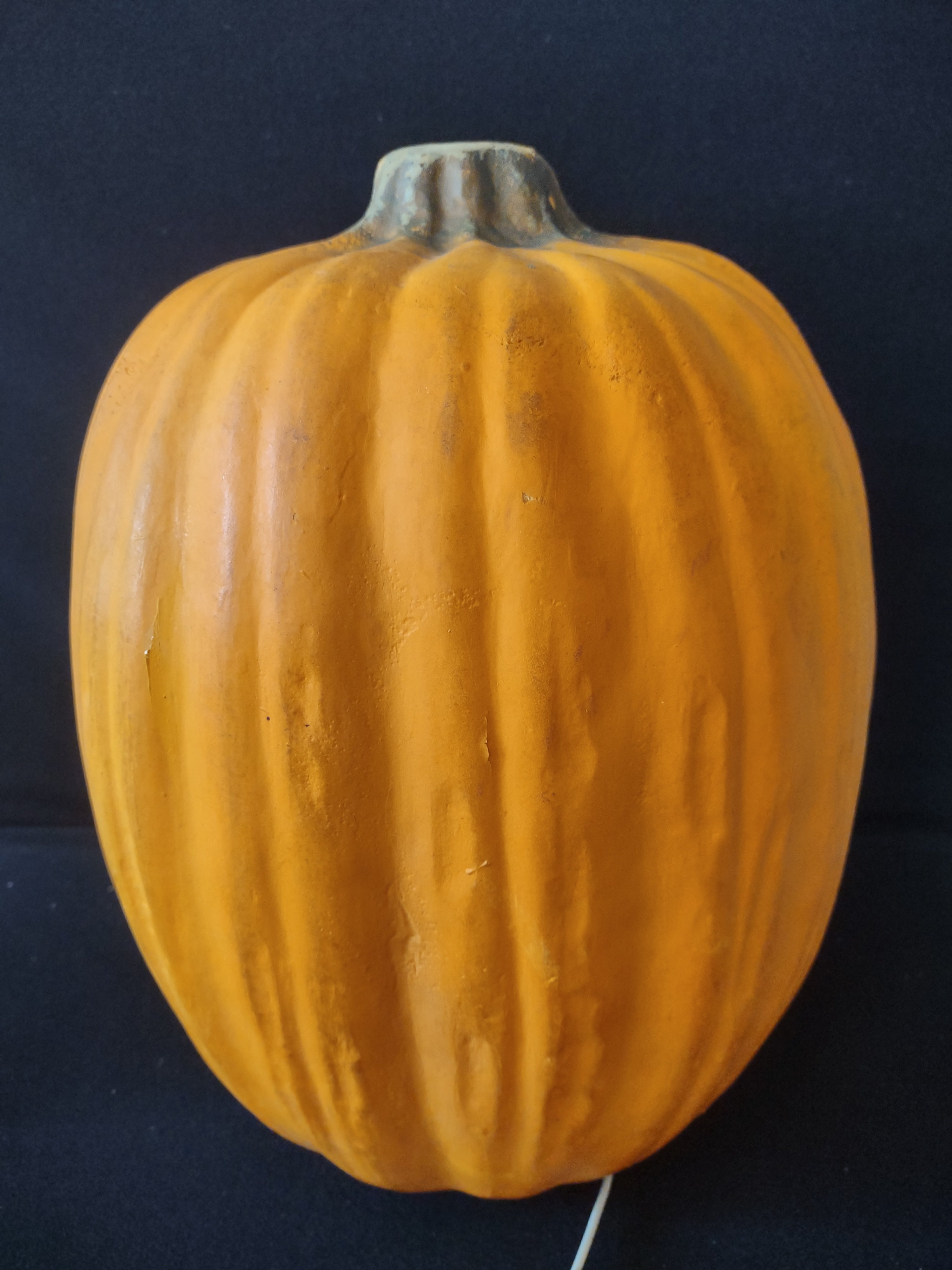 Vintage Lighted On/Off Switch Foam Pumpkin With Spider (Lot 3501)