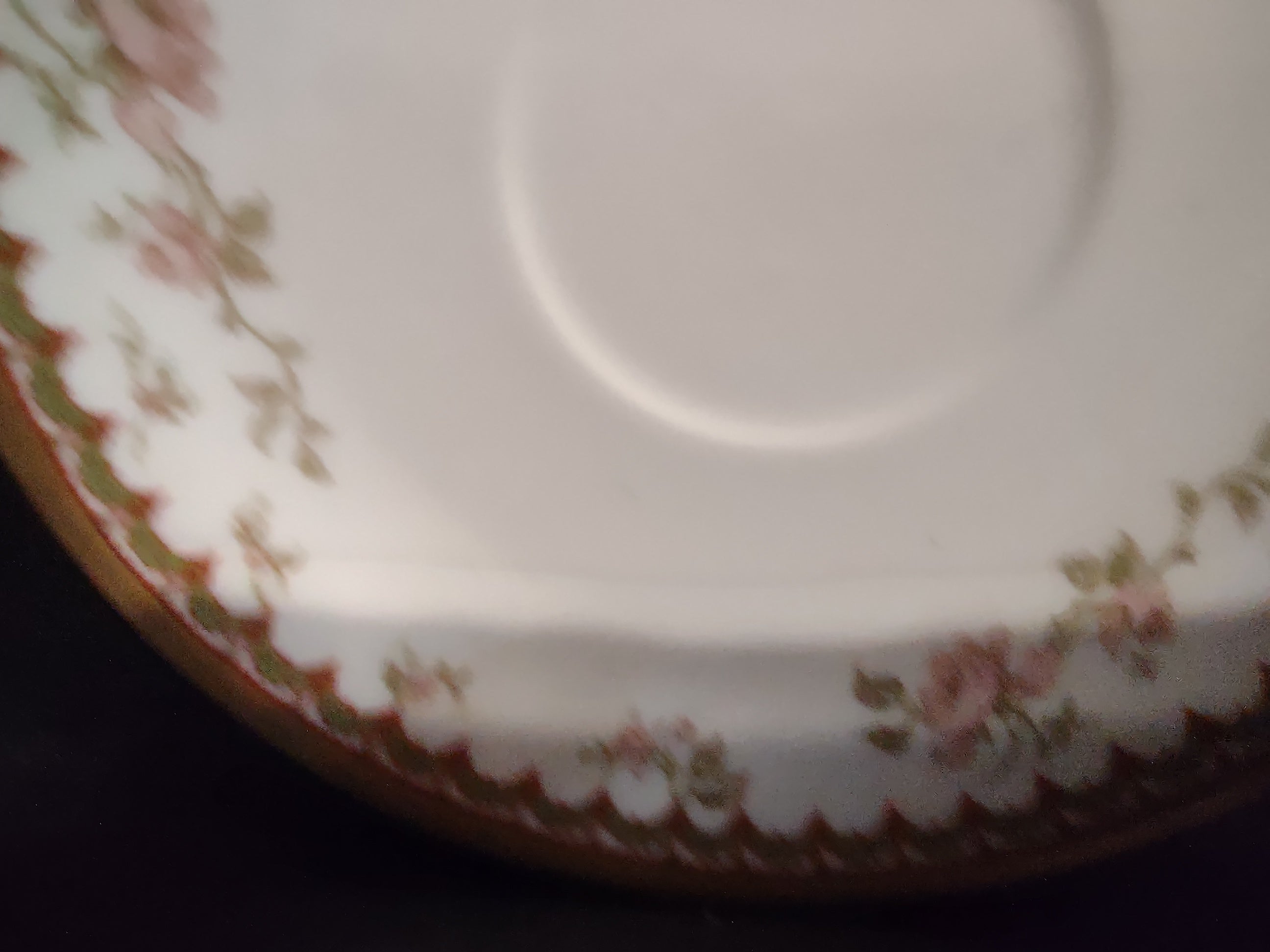 Haviland Limoges French Chic Rose Maroon Green Saucer ONLY (lot 1091)