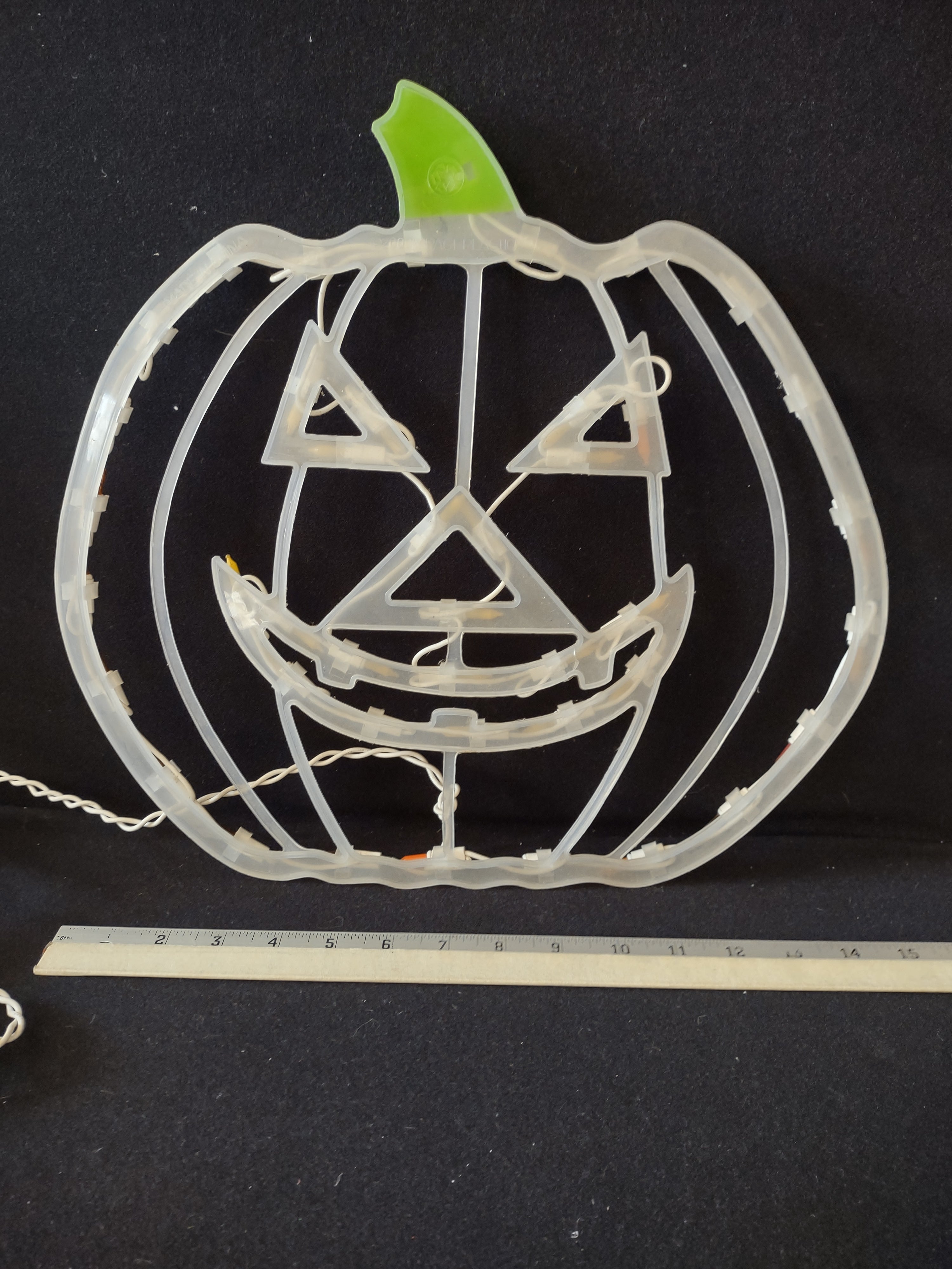 Halloween Flashing Lights Jack O Lantern Window Pumpkin (Lot 4359)