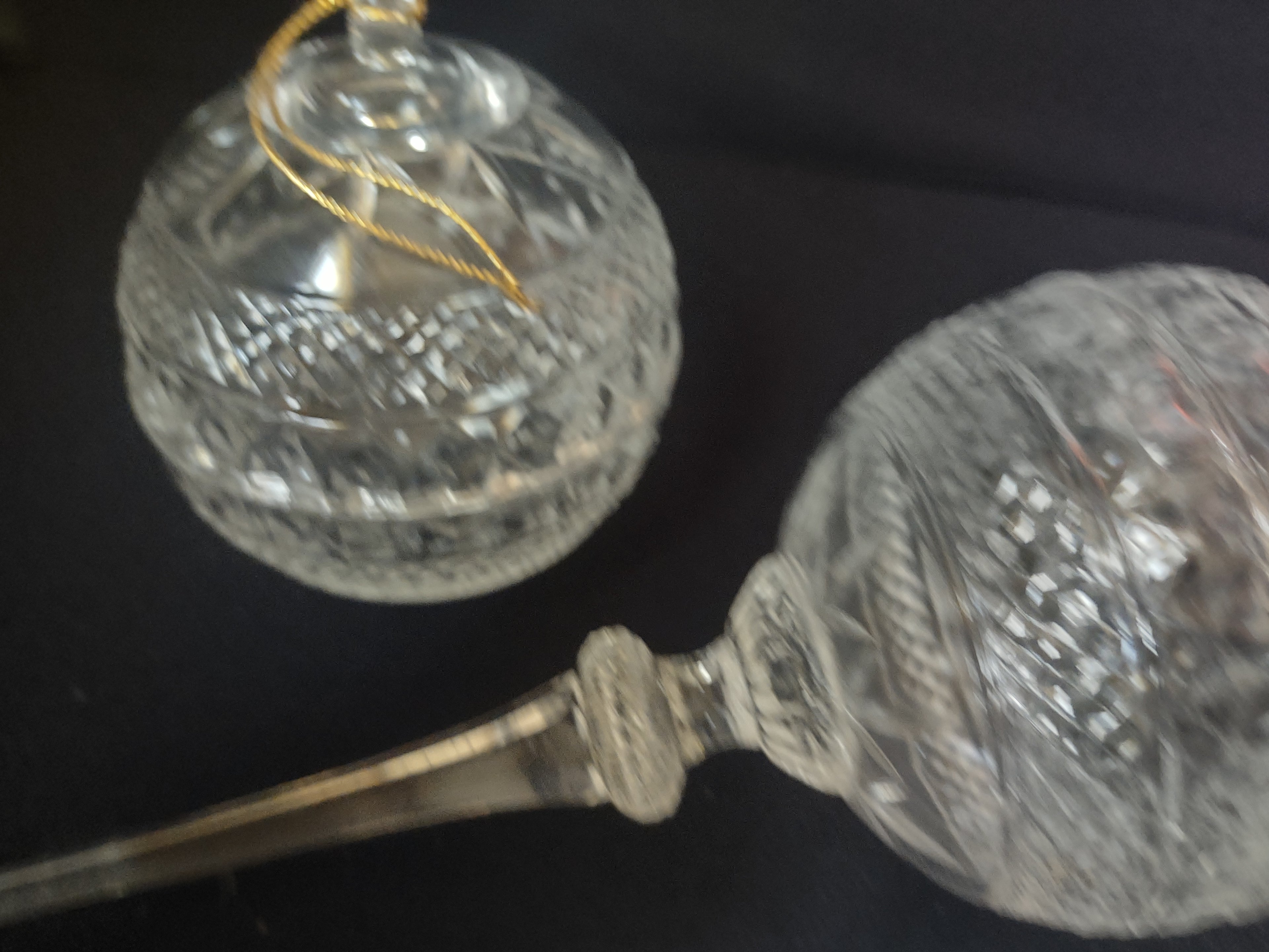 Set of Christmas Tree Topper Matching Ornaments Plastic Etched Ball (lot 1679)