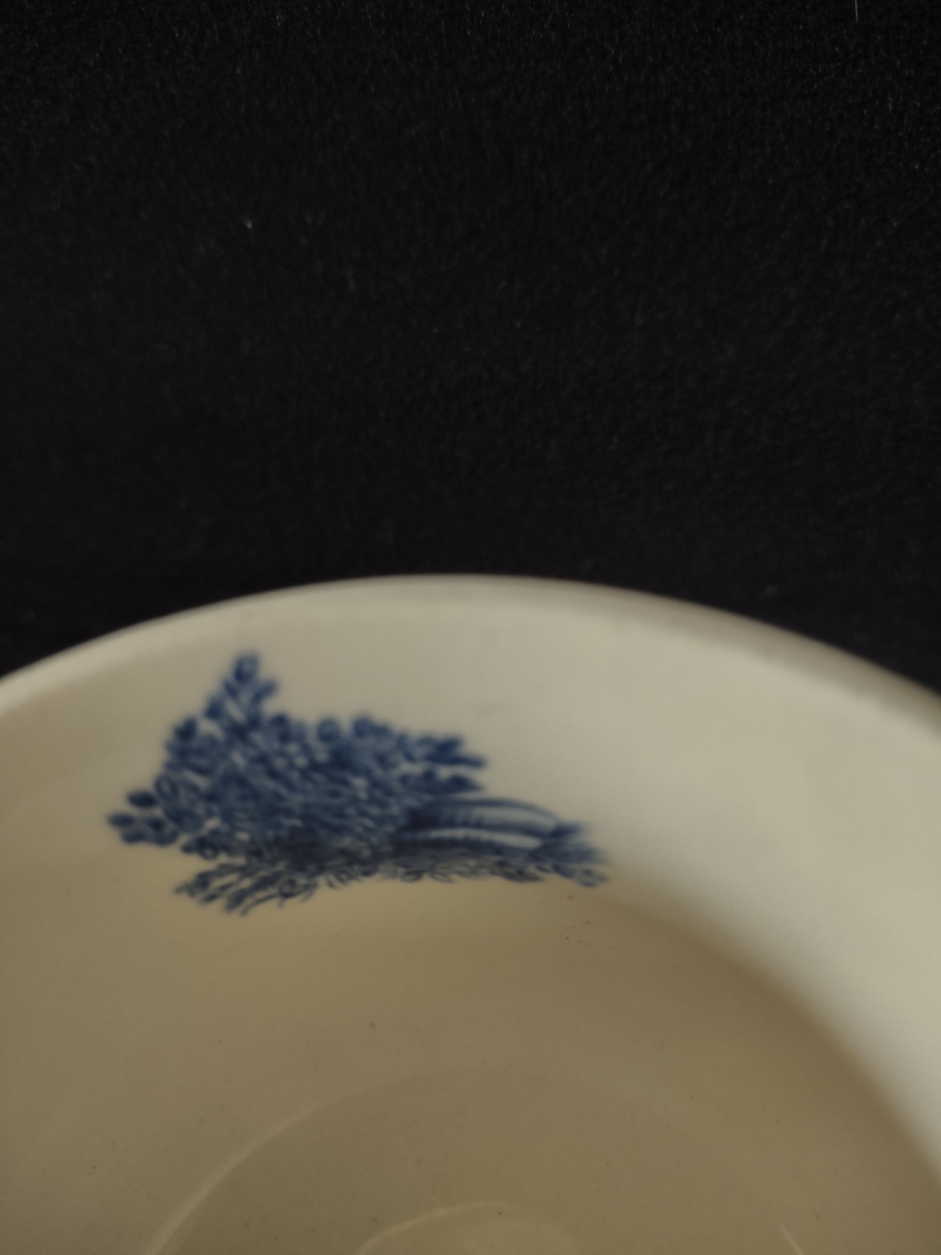 Vintage Staffordshire England Teacup Ironstone Blue Landscape (Lot 5637)
