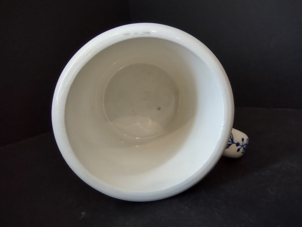 Vintage Viking Stoneware Mug Blue Flower White Farmhouse Cottage (lot 2944t)