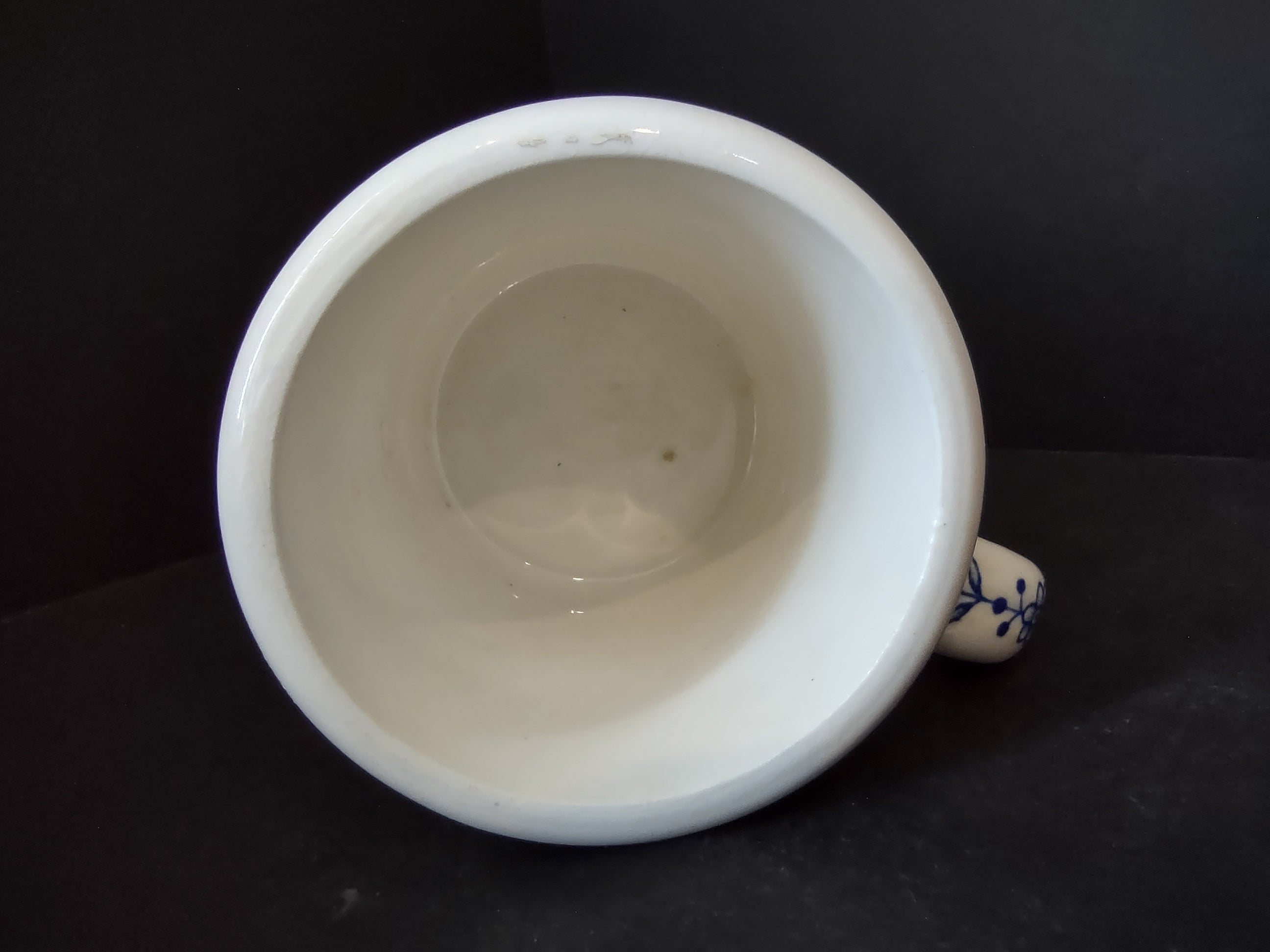 Vintage Viking Stoneware Mug Blue Flower White Farmhouse Cottage (lot 2944t)