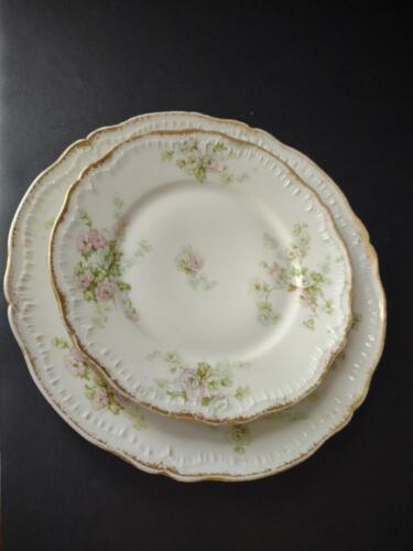 lot 774 Haviland Limoges Dinner Luncheon Plate Large Green White Roses Gold Trim
