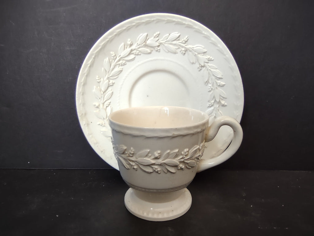 Vintage Wedgwood Queens Ware Espresso Demitasse Cup Saucer REPAIRED [6185]