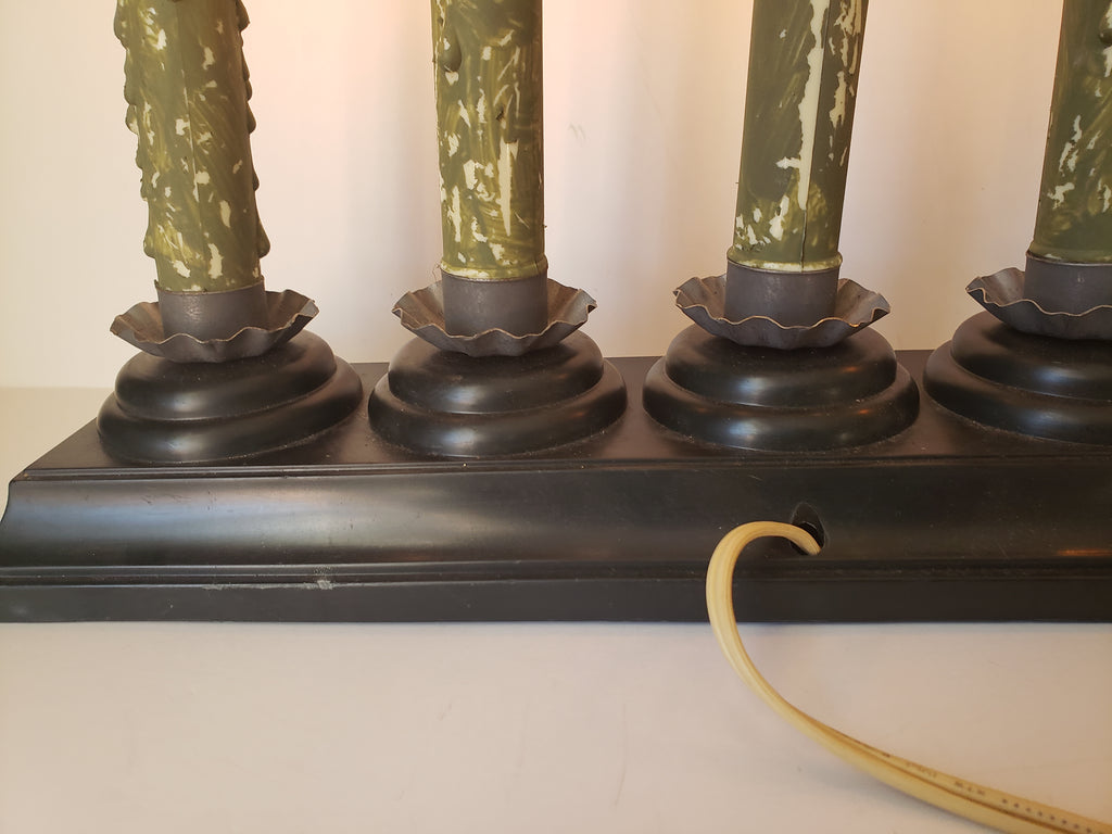 Christmas Window 5 Candle Drip White Lights Candelabra Candolier (lot 2307)
