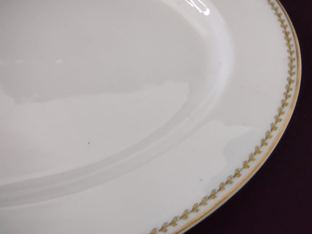 Noritake Yellow Laurel Band Oval Serving Plate S 792A Dish Gold Trim (lot 327)