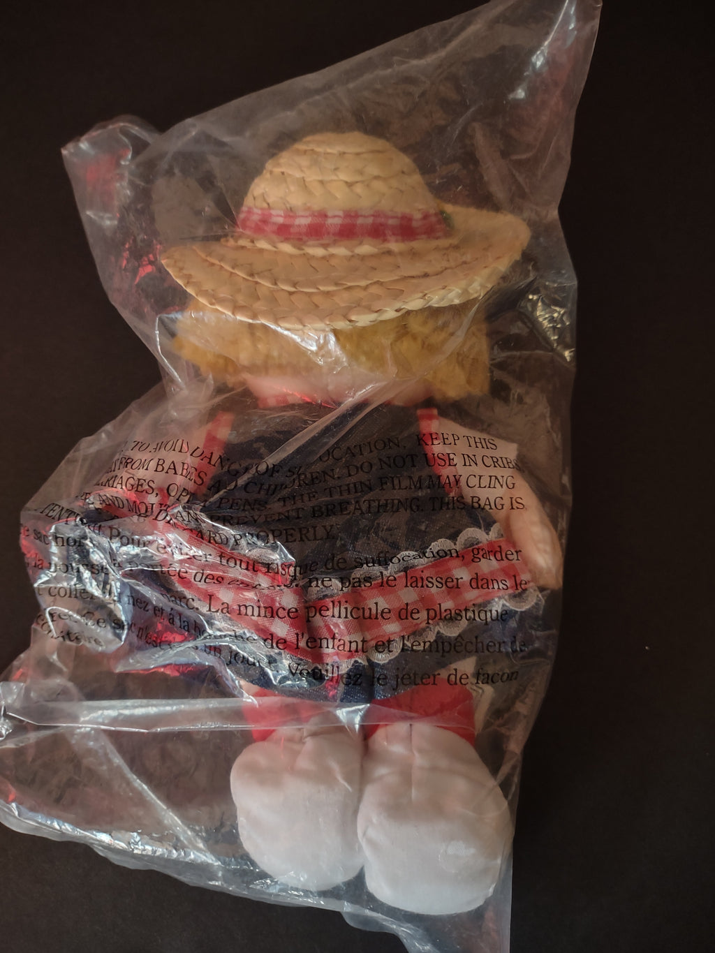 Vintage Campbells Soup Kids Beanbag Plush Toys Straw Hat Beret Set Of 2(Lot 4735