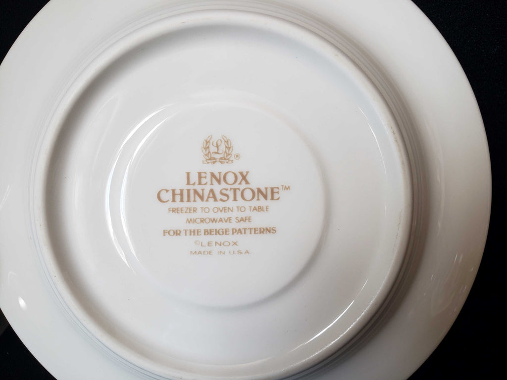 Vintage Lenox Beige Brushstrokes Tea Cup with Saucer (lot 1943)