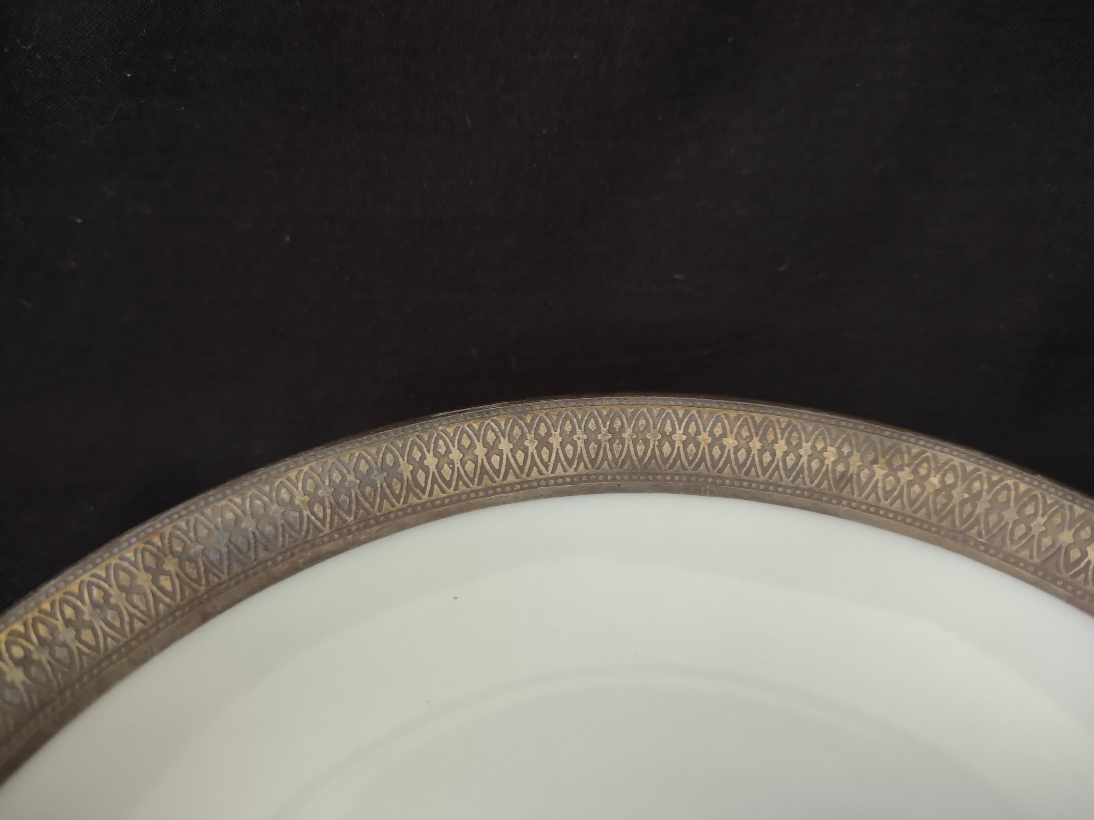 Vintage Lenox Silver Rimmed Saucer 5-3/4" Green Stamp (lot 1993)