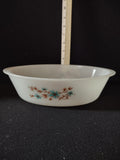 Vintage Glasbake Casserole Frost Pine Turquoise Brown IMPERFECT (Lot 5200)