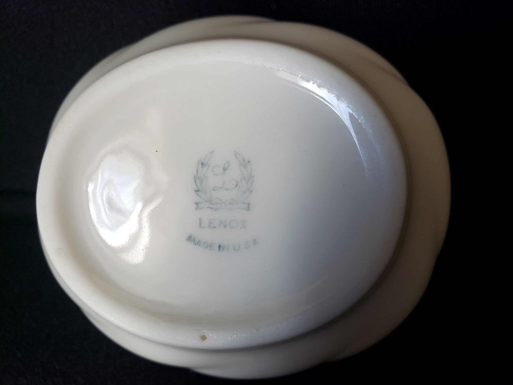 Vintage Lenox Sugar Bowl Green Stmap (lot 1986)