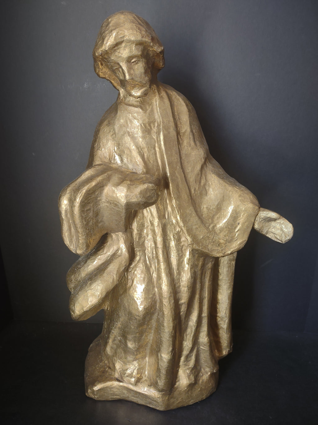 Christmas Paper Mache Shepard Nativity Golden Color 22" (lot 2184)