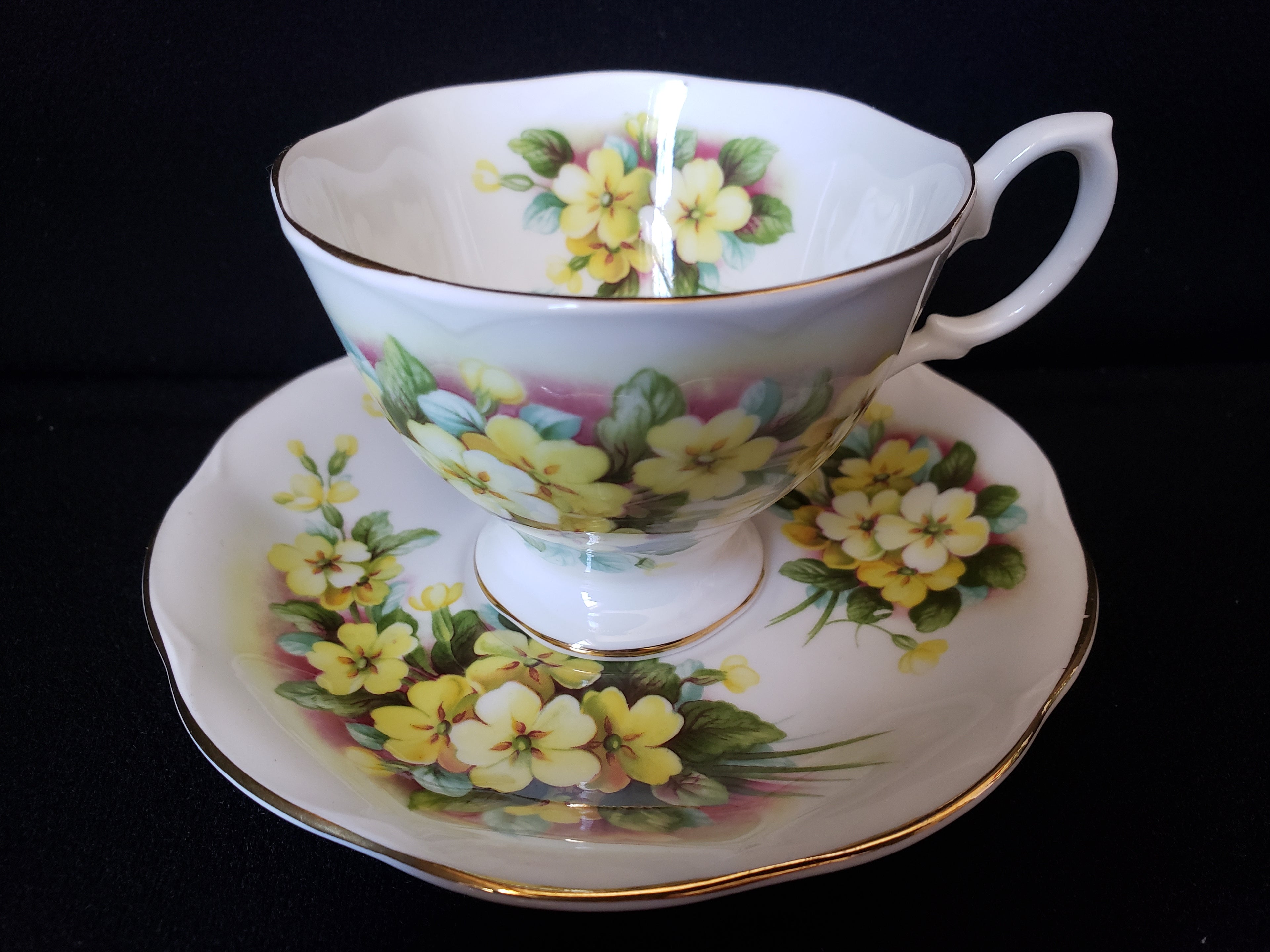 Vintage Royal Albert Floral Primula Demitasse Cup with Saucer (lot 2037)