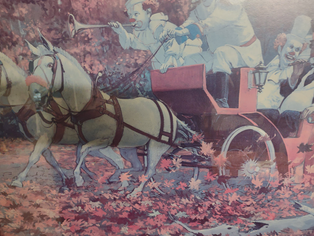 Clown Pink Robert Owen Once Around the Park Picture ONLY 28" x 22" (lot 3319c)