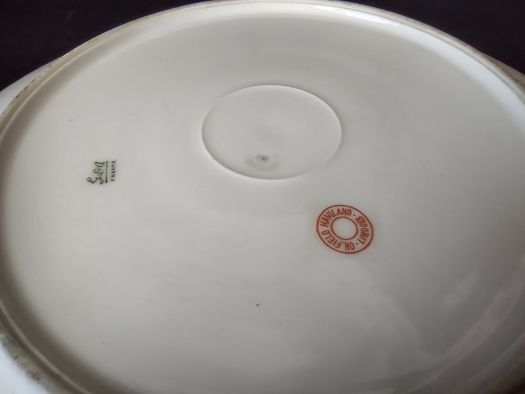 GDA France Limoges French Cottage Shabby Chic Dinner Plate Blue Flower (lot 1101