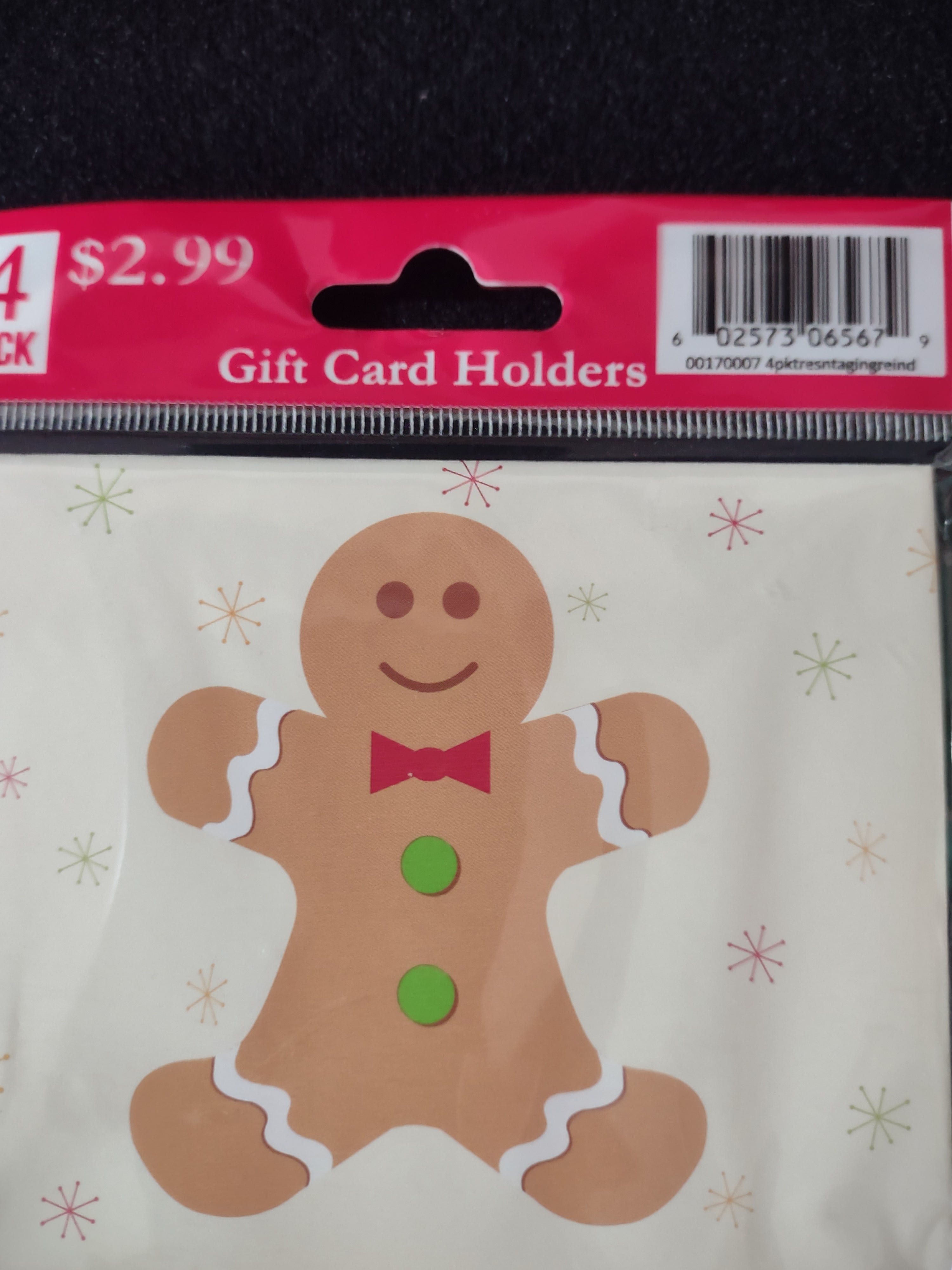 Christmas Gift Card Holders 10 Pkgs Of 4 Santa Reindeer Tree Cookie (Lot 4631)