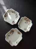 Depose Haviland Limoges Pink Brown Cornflower 3 x Square Small Dish (lot 966)