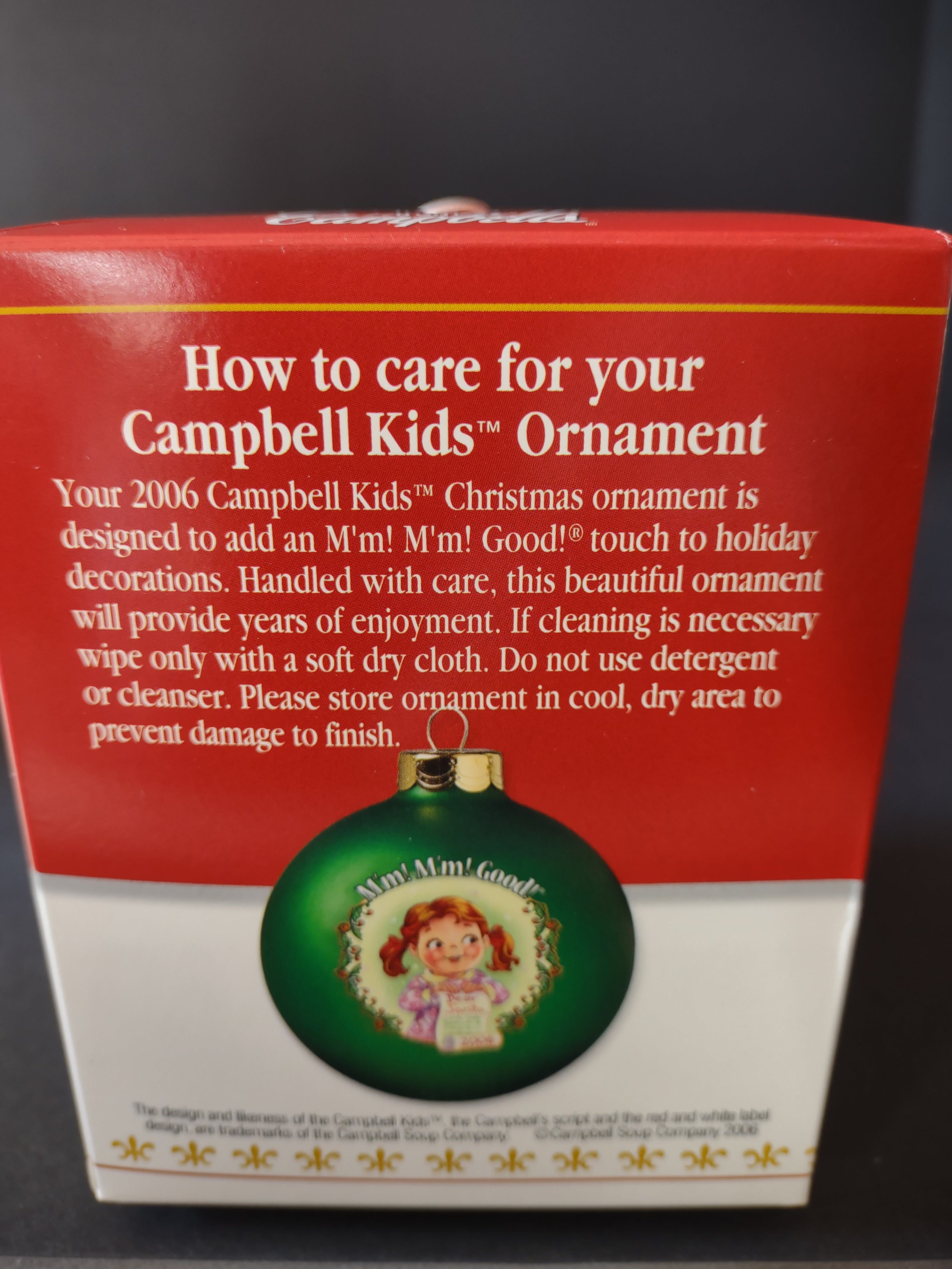 Vintage Christmas 2006 Green Campbells Collector Ornament (Lot 4695)