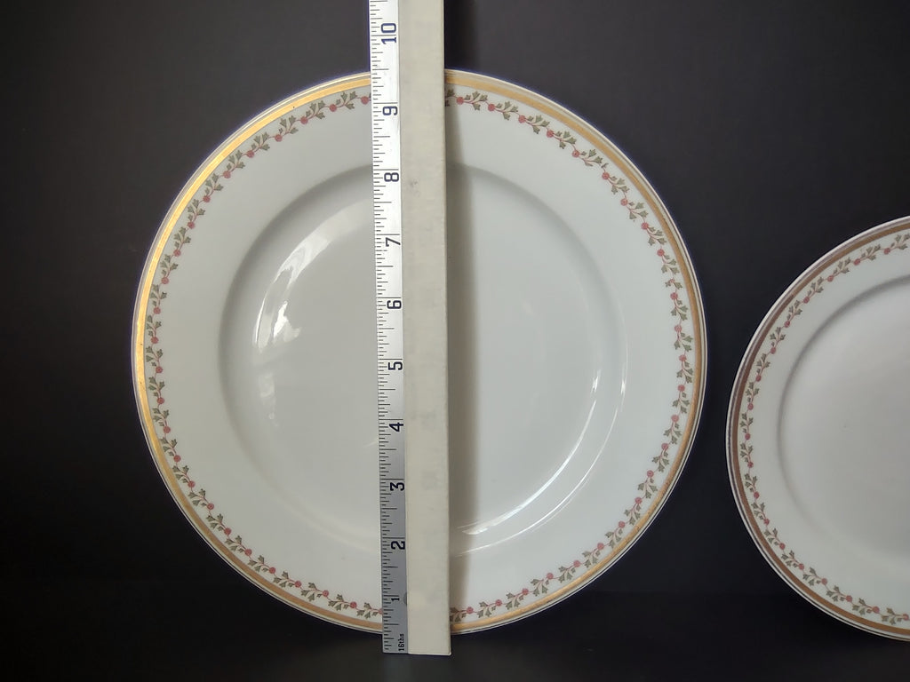 Old Abbey France Limoges Dinner & Dessert/Salad Plate Clover Gold Trim (lot 863)